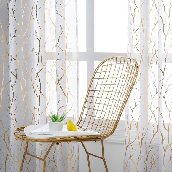 NWOB - Sheer Tree Branch Curtains - 52" x 63" Inch - 2 Panels - Picture 5 of 6